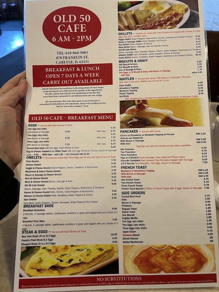 Old 50 Cafe Menu image 4